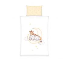 Klaus Herding GmbH Sleeping on The Moon - Juego de cama (funda de almohada de 40 x 60 cm, funda nórdica de 100 x 135 cm, cierre de cremallera, 100% algodón), color verde