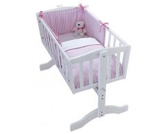 Clair de Lune Barley Bébé - Moisés con edredón y protector de barrotes de cuna (rosa)