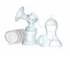 Nuby NT72035 - Sacaleches con biberón de 150 ml (incluye biberón de 240 ml, tapa y 12 almohadillas de lactancia)