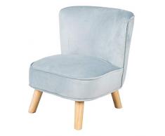 roba Sillón Infantil en Terciopelo Lil Sofa, Estilo Escandinavo, Mini Silla Cómoda para Niñas y Niños, Azul Claro