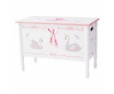 Cofre de madera para juguetes swan lake de fantasy fields para niños td-12720a.