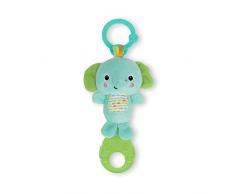 Bright Starts, Tug Tunes, Juguete de Peluche de Actividad Musical para cochecito de bebés o asiento del coche, 4 melodías - elefante - Unisex, Recién Nacido +