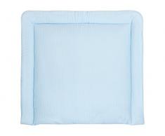 KraftKids BBH112-78 - Cambiador de pañales en pequeñas hojas, color azul claro sobre blanco, base para cambiar pañales, 78 x 78 cm (ancho x fondo), cojín cambiador, multicolor, 840 g