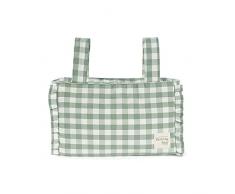 Walking Mum. Bolso organizador Remy. Bolsa de maternidad para silla de paseo. Asas cortas para fijar al carro. Color Verde. Medidas 31X17X12 cm.