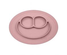 Ezpz - Plato mini mat + mantel individual silicona blush rosa maquillaje
