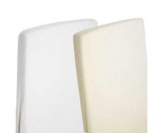 4 x cuna cama 100% algodón Jersey Sábana Bajera ajustable de 140 cm x 70 cm), color blanco y crema