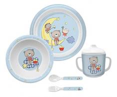 Bieco 04000269 - Vajilla infantil (melamina, 5 piezas), diseño de osos, color azul
