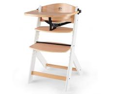 kk Kinderkraft ENOCK Trona bebé de Madera, Silla Infantil, Trona portatil, Tronas de bebé baratas, para niños, Evolutiva silla alta, Ergonómica, Con accesorios, Barrera y Bandeja, Blanco