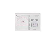 Interbaby - Capa de baño swing blanco y rosa con lámpara estrella, unisex