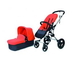 BabyAce 042 - Cochecito de bebé dúo - Chasis plata, base gris, set polar naranja