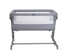 Chicco Next2Me Go, Cuna de Colecho Plegable, Universal Compatible con Distintas Camas, Altura Regulable, Inclinable, Buena Circulación de Aire, Colchón y Funda de Viaje Incluidos, Gris (Soft Grey)
