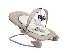 Chicco Hooplà Hamaca para Bebé de 0 Meses a 18 kg, Balancín y Silla de Bebés y Niños con Arco de Juegos, Respaldo Ajustable y Cojín Reductor, Compacta - Color Beige (Champagne)