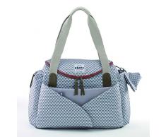 Béaba Sydney II - Bolso Cambiador Bebé, Espacioso, Gris / Coral