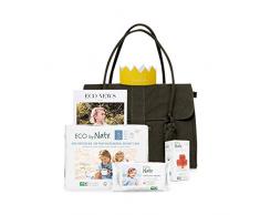 Eco by Naty Bolsa para pañales incluye pañales, tamaño 1, toallitas sin perfume, 1 caja de ropa interior normal Talla:Maternity Bag with diaper size 3