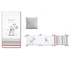 Petite stars 20022620 - Edredón, diseño zebra, 62 x 125 cm, color blanco y gris