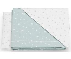 Italbaby 020.1007-003 - Juego de cuna de 3 piezas de estrellas, color verde menta