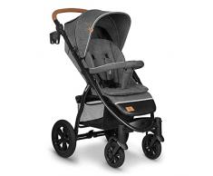 LIONELO Annet Tour Silla de paseo, bebe carro, hasta 22 kg, ajuste del respaldo a la posición tumbada, ruedas sin mantenimiento, capota impermeable XXL, cinturones de 5 puntos (gris)