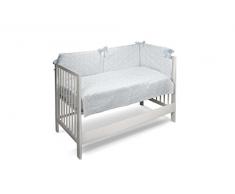 Petit Lazzari Teddy - Set de colcha - edredón y protector para cuna de 60 x 120 cm, diseño Romántico, color azul