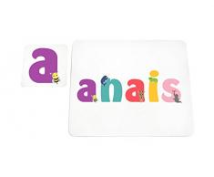 Little Helper mantel con Coaster estilo illustratif pintado con el nombre de joven Anais