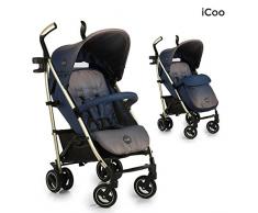 iCOO Pace - Silla de paseo de alta calidad iCOO Pace soporta hasta 25 kg con respaldo reclinable desde nacimiento, plegable y plano, ligero, chassis de aluminio, portavasos, cesta grande, beige
