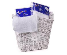 Junior Joy 6224WH - Toallitas lavables para bebé, 6 unidades, 15 x 18 cm, color blanco