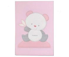 Andy & Helen 3/4470cd03 _ R manta cama bordada algodón, color rosa