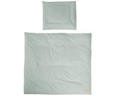 roba Ropa de Cuna para Bebés, 2 Piezas, Funda de Edredón 80 x 80 cm + Funda de Almohada 40 x 35 cm, Algodón Orgánico GOTS y OEKO-TEX, Verde Escarchado