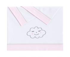 Pekebaby NUVOLA ROSA - Tríptico sábanas algodón minicuna (50 x 80 cm)