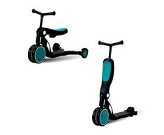 Asalvo Triciclo Evolutivo Ride N Roll, Multifunción 6 En 1, Patinete, Triciclo y Correpasillos, Plegable, con Manillar Ajustable, Pedales Extraíbles, Verde