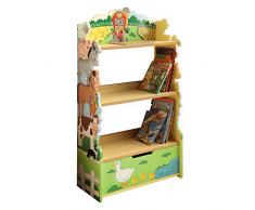 Estantería de madera con diseño de granja Fantasy Fields para niños TD-11329A