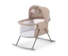 Kinderkraft Cuna 3 en 1 LOVI, cuna, cuna de viaje, balancín, fácil de plegar y desplegar, toldo ajustable, con accesorios, funda de colchón, juguetes incluidos, bolsa de transporte