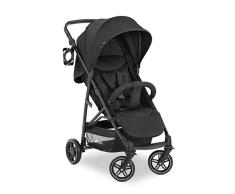 Hauck Rapid 4R Plus Silla paseo de hasta 25 kg, respaldo reclinable desde el nacimiento, capota XL con UPF 50+, manillar regulable con portavasos, plegado con una mano, cesta de la compra grande-negro