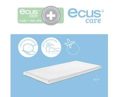 Ecus Care TCAR120060 120 cm x 60 cm, Topping para Colchón de Cuna Ecus Care Anti Plagiocefalia, Blanco