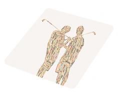 Feel Good Art posavasos de alto brillo en diseño moderno diseño de pareja de Golf (tonos otoñales)