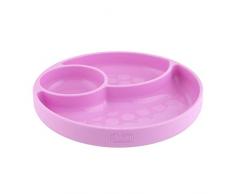 Chicco - Plato con ventosa de silicona para bebés, flexible y resistente, compatible con lavavajillas y microondas, a partir de 12 meses, color rosa
