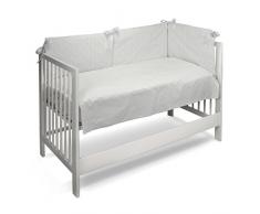 Petit Lazzari Alvin - Set de colcha - edredón y protector para cuna de 60 x 120 cm, diseño Trend, color gris