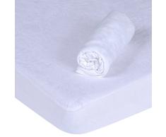 PMP Lote Sábana ajustable Protector de colchón Blanca 60X120 cm