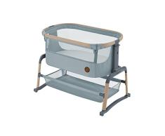 Maxi-Cosi Iora Air cuna bebé , cuna con colchón acolchado, Cuna mecedora, Regulable en altura, Reclinable, Tejidos reciclados ecosostenibles y transpirables, con ruedas, 0-9 kg, color Beyond Grey