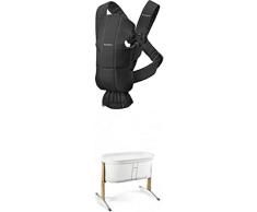 Bundle of BabyBjörn Mochila Porta Bebé Mini, Algodón, Negro + BabyBjörn Minicuna, Blanco