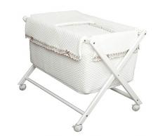 Babyline Sweet - Mini cuna de tijera de madera, unisex, color blanco