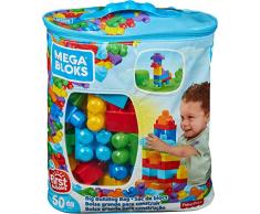 Mega-DCH55 Juego de construcción de 60 piezas, bolsa ecológica clásica, juguetes bebe 1 año, multicolor, 32.5 x 28.2 x 16.8 (Mattel DCH55)