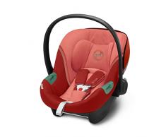 Cybex Gold Silla de coche para bebé Aton S2 i-Size, Desde el nacimiento hasta los 24 meses aprox., Máx. 13 kg, Incl. Reductor para recién nacidos, Compatible con SensorSafe, Hibiscus Red