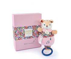 Doudou et Compagnie - Bohaime – Caja de música cervatillo – Rosa – 20 cm – Regalo de nacimiento – Bonita caja de regalo – DC4022