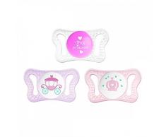 Chicco Physio Micrò - Pack de dos chupetes de silicona para y tetina más corta, 0 - 2 meses, color rosa