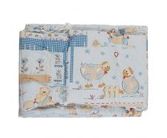 Junior Joy 6226BL - Edredón con protectores para cuna, 120 x 150 cm, color azul