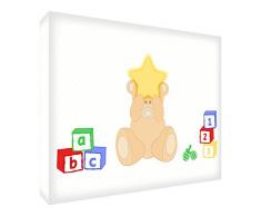 Feel Good Art BEARHEART1624-15ES - Lienzo decorativo grueso sólido afrontado, diseñoAdorable Oso, 60 x 40 x 4 cm, multicolor
