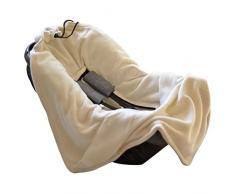 Hoppediz - Manta polar para bebé, para uso en asiento infantil beige beige