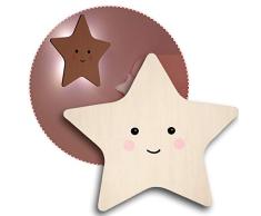 reer Lumilu 52177 Silhouette Light Star - Lámpara de pared con forma de estrella, ideal como regalo de bautizo, regalo de cumpleaños para niños y niñas, color marrón