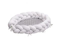 LULANDO Velur Moisés portable de bebé, Nido bebé, Reductor de Cuna, Capullo Multifuncional, 90 cm x 60 cm x 17 cm (+/- 3 cm) (Pink - Grey Stars / White) (White - White Stars/Grey)