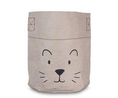 Jollein Cambiador Cubierta, Cesta XL, Papel, Pequeño Lion Gris, Cesta XL, Papel, Pequeño Lion Gris